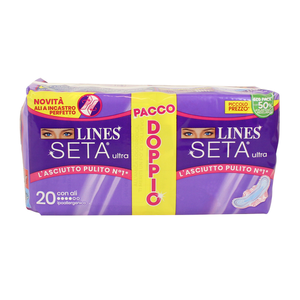 LINES SETA ULTRA CON ALI PACCO DOPPIO 20 PZ 