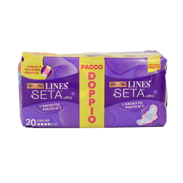 LINES SETA ULTRA CON ALI PACCO DOPPIO 20 PZ 