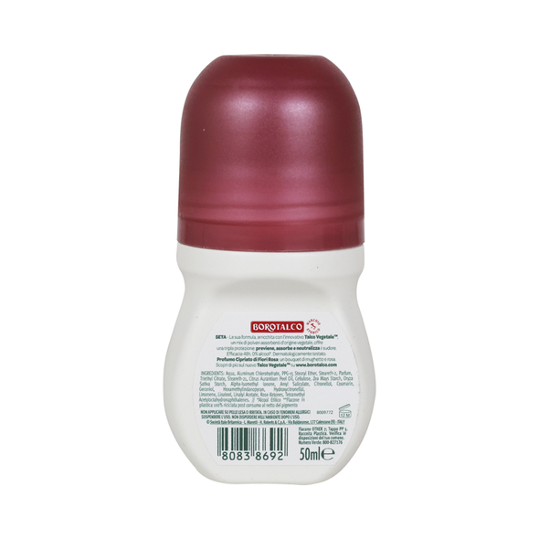 BOROTALCO DEODORANTE ROLL-ON SETA PROFUMO DI TALCO E FIORI DI ROSA 50 ML
