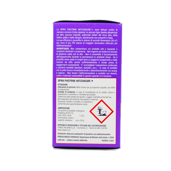 SPIRA INSETTICIDA ANTIZANZARA ELETTROEMANATORE + 10 PIASTRINE