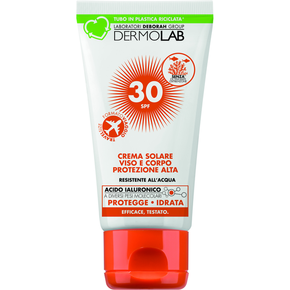 DERMOLAB CREMA SOLARE CORPO E VISO PROTEZIONE ALTA SPF 30 RESISTENTE ALL'ACQUA FORMATO VIAGGIO 50 ML