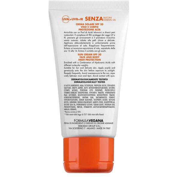 DERMOLAB CREMA SOLARE CORPO E VISO PROTEZIONE ALTA SPF 30 RESISTENTE ALL'ACQUA FORMATO VIAGGIO 50 ML