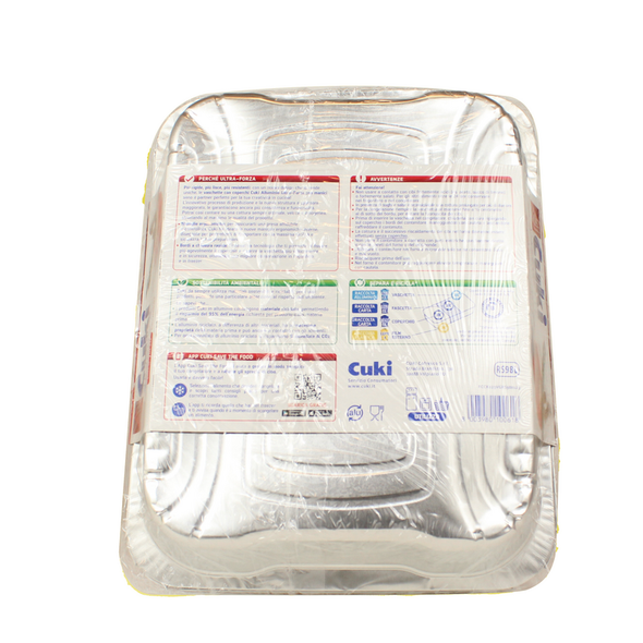 CUKI VASCHETTE ALLUMINIO CON COPERCHI (R98) PER 8 PORZIONI - 2 PEZZI - LT 3,0 (CM 31.9X25.9X5)