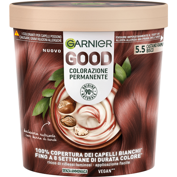GARNIER GOOD 5.5 CASTANO RAMATO IBISCO COLORAZIONE PERMANENTE SENZA AMMONIACA 160 GR