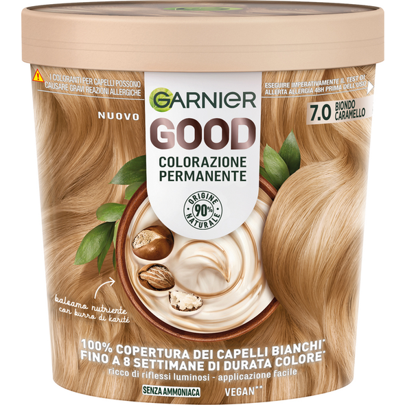 GARNIER GOOD 7.0 BIONDO CARAMELLO COLORAZIONE PERMANENTE SENZA AMMONIACA 160 GR