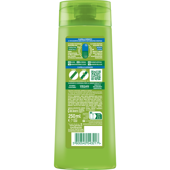 FRUCTIS SHAMPOO ILLUMINANTE PULITI E BRILLANTI PER CAPELLI SPENTI 250 ML