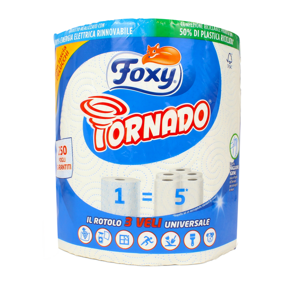 FOXY TORNADO CARTA ASCIUGATUTTO BOBINA 3 VELI UNIVERSALE