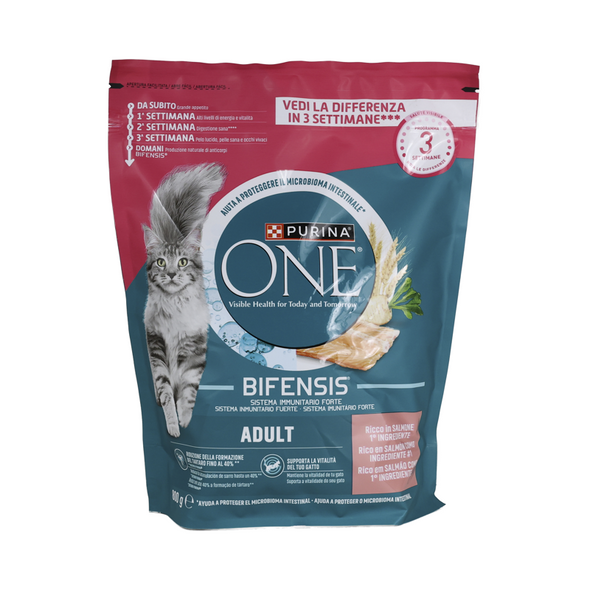 PURINA ONE CAT ADULT SALMONE & CEREALI INTEGRALI BUSTA 800 GRAMMI