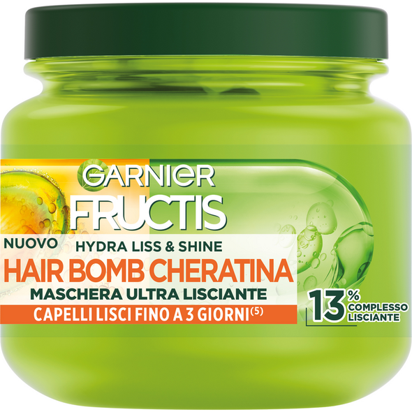 FRUCTIS MASCHERA ULTRA LISCIANTE HAIR BOMB CHERATINA PER CAPELLI LISCI 320 ML