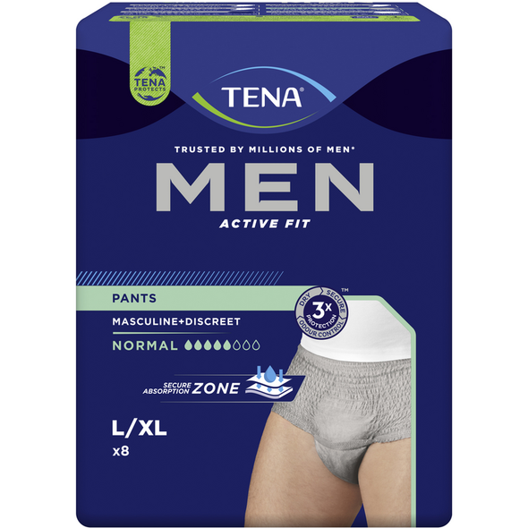 TENA MEN ACTIVE FIT PANTS NORMAL L/XL 8 PZ SLIP ASSORBENTI MASCHILI
