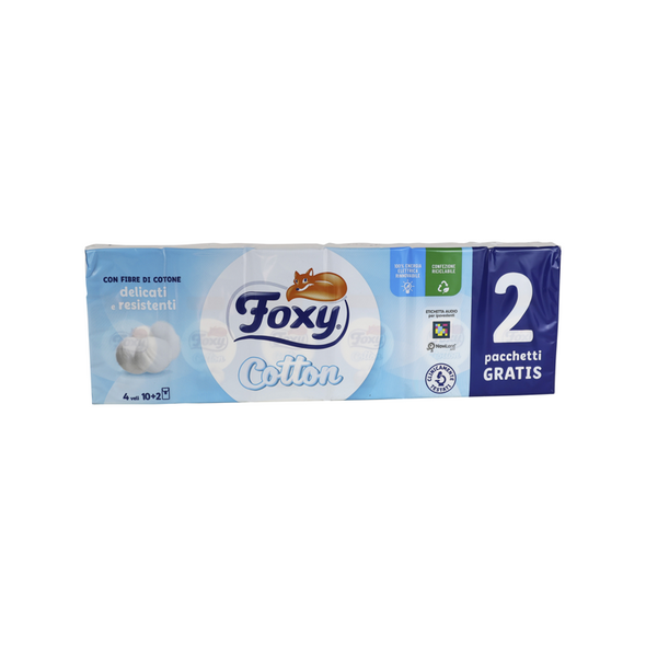 FOXY COTTON FAZZOLETTI 4 VELI PACCHETTO da 10+2 FAZZOLETTI