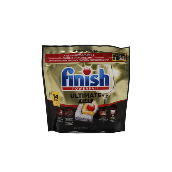 FINISH PASTIGLIE PER LAVASTOVIGLIE ULTIMATE PLUS ALL IN 1 14 TABS LIMONE