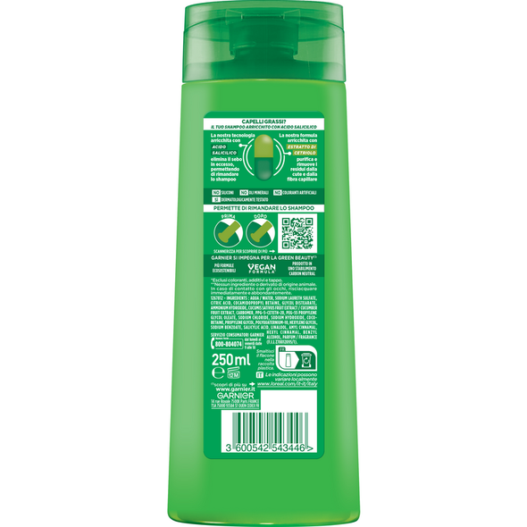 FRUCTIS SHAMPOO PURIFICANTE CUCUMBER FRESH CAPELLI GRASSI 250 ML.