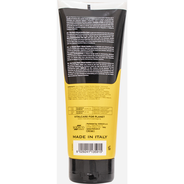 VITALCARE NUTRITIVE MASCHERA FLASH 1 MINUTO TRATTAMENTO INTENSIVO NUTRIENTE CAPELLI SECCHI, SPENTI TUBO 190 ML