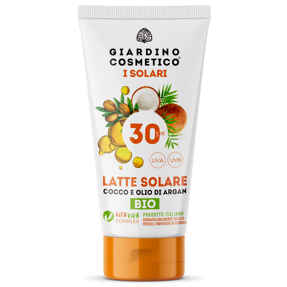 GIARDINO COSMETICO I SOLARI LATTE SOLARE COCCO E OLIO DI ARGAN BIO SPF 30 100 ML