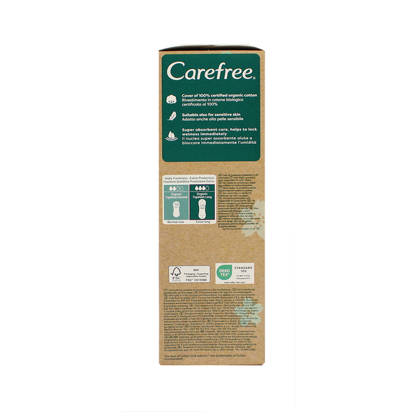 CAREFREE 100% ORGANIC COTTON TOPSHEET SALVASLIP LONG 24 PZ