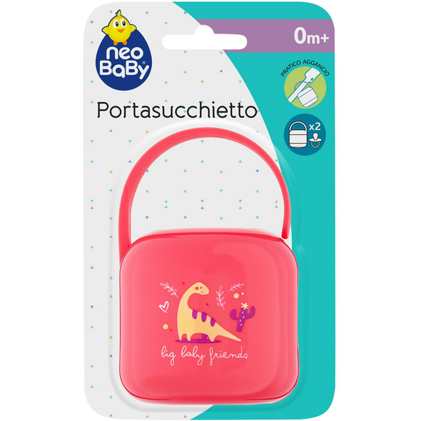 NEO BABY PORTASUCCHIETTO PER 2 SUCCHIETTI DINO ROSA 0m+ 