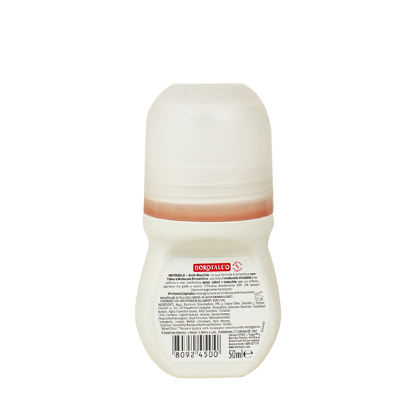 BOROTALCO DEODORANTE ROLL-ON INVISIBLE PROFUMO TALCO CIPRIATO 50 ML