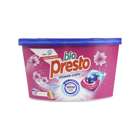 BIO PRESTO POWER CAPS DETERSIVO BUCATO LAVATRICE COLOR 18 LAVAGGI