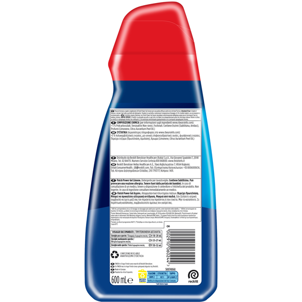 FINISH GEL PER LAVASTOVIGLIE POWER LIMONE 30+2 LAVAGGI 600 ML