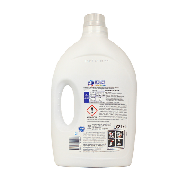 LYSOFORM DETERSIVO LAVATRICE IGIENIZZANTE BUCATO 36 LAVAGGI COLORI BRILLANTI 1620 ML