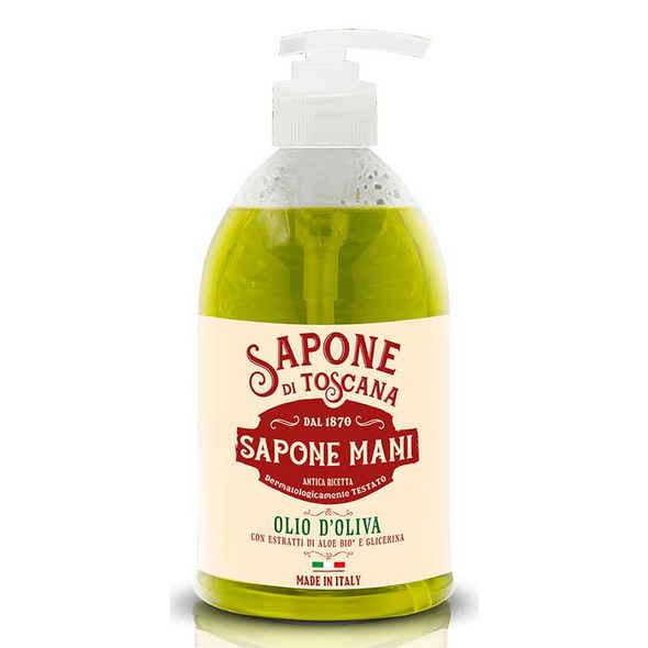 SAPONE DI TOSCANA SAPONE LIQUIDO MANI 500 ML OLIO DI OLIVA CON ESTRATTI DI ALOE BIO E GLICERINA