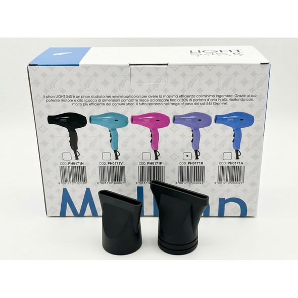 MELCAP PHON LIGHT 545 ROSA - MOTORE AC, FILTRO REMOVIBILE, 2100 W, 3 TEMPERATURE, COLPO D'ARIA FREDDA, 2 VELOCITA', CAVO PROFESSIONALE 3 MT, 2 BECCUCCI IN DOTAZIONE (8 CM X 0,5 E 6 CM X 0.8)