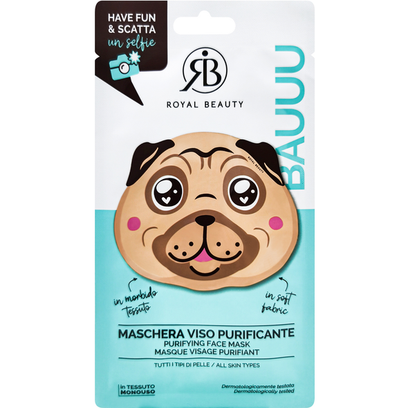 ROYAL BEAUTY MASCHERA VISO IN TESSUTO ANIMAL STYLE PURIFICANTE RB701081
