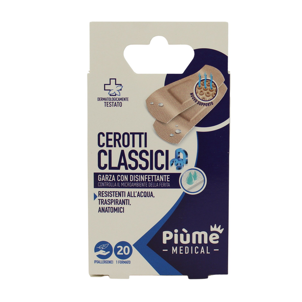 PIUME CEROTTI COLOR PELLE GARZA DISINFETTANTE 20 PEZZI FORMATO MEDIO