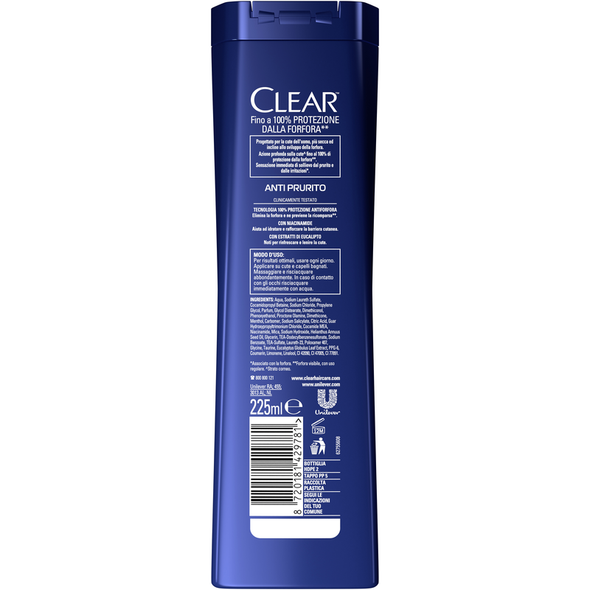 CLEAR MEN SHAMPOO ANTIFORFORA ANTI PRURITO CUTE SECCA 225 ML