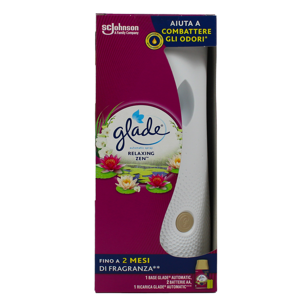 GLADE AUTOMATIC SPRAY BASE + RICARICA RELAXING ZEN (2 BATTERIE AA)