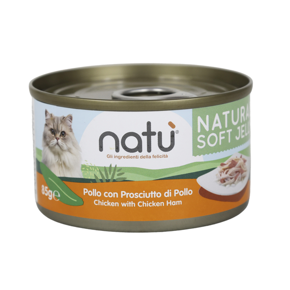 NATU' CAT POLLO CON PROSCIUTTO DI POLLO LATTINA 85 GRAMMI