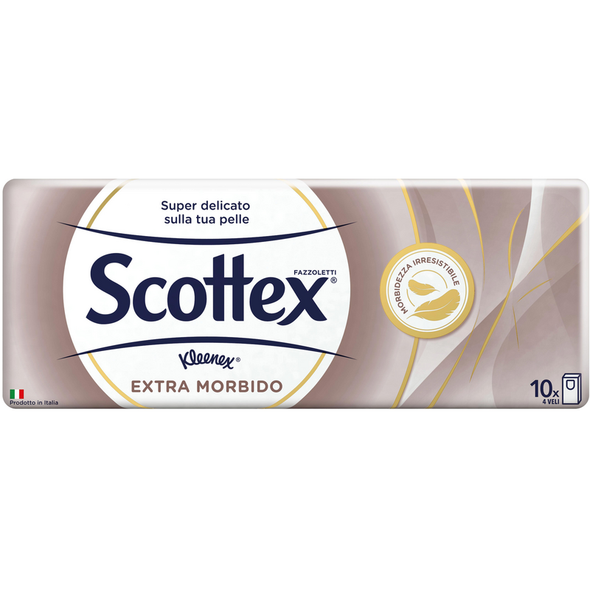 SCOTTEX FAZZOLETTI EXTRA MORBIDO 4 VELI 10 PACCHETTI
