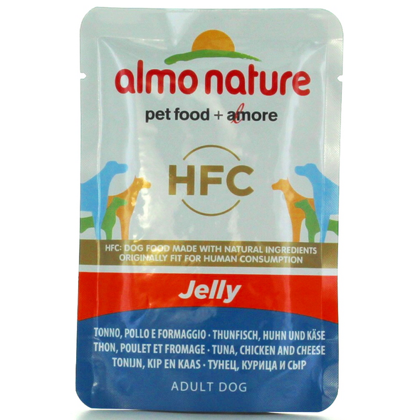 ALMO NATURE CLASSICO CANE TONNO-POLLO e FORMAGGIO JELLY BUSTA 70 Grammi