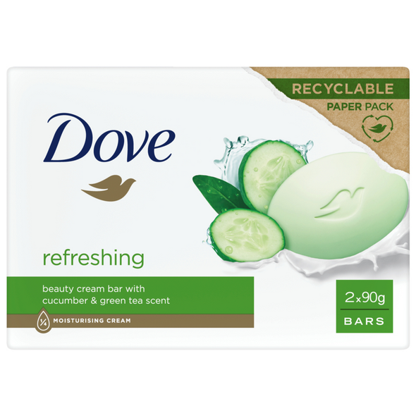 DOVE SAPONETTA CREMOSA REFRESHING 2 PEZZI X 90 GRAMMI