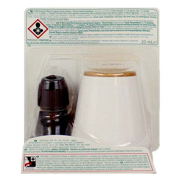 AIRWICK DIFFUSORE COMPLETO A BATTERIA ARMONIA ISTANTANEA RICARICA PEONIA BIANCA e GELSOMINO RIEQUILIBRANTI
