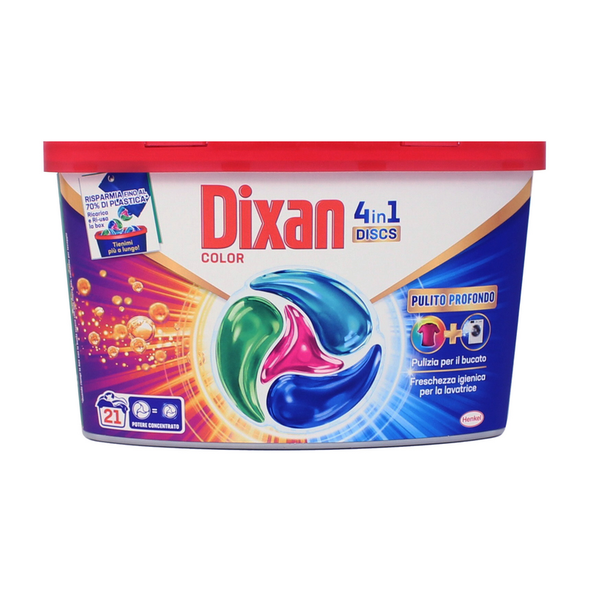 DIXAN DISCS DETERSIVO BUCATO LAVATRICE COLOR 4in1 21 LAVAGGI 