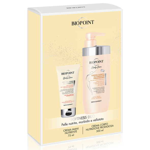 BIOPOINT SOFTNESS DUO COFANETTO BODY CARE CREMA MANI 75 ML + CREMA CORPO NUTRIZIONE PRODIGIOSA 500 ML