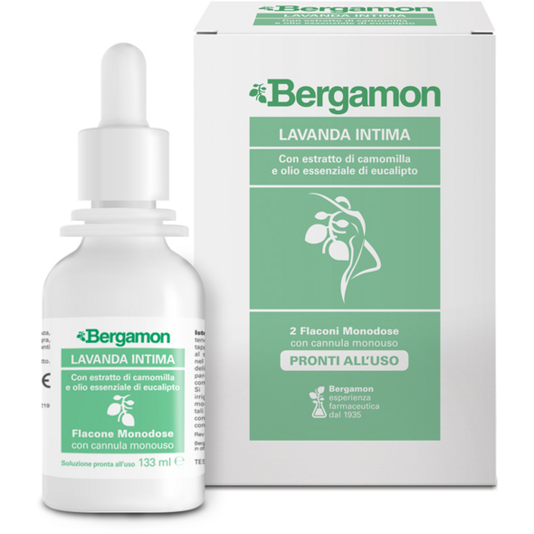 BERGAMON LAVANDA INTIMA CON SETRATTO DI CAMOMILLA E OLIO ESSENZIALE DI EUCALIPTO 2 FLACONI MONODOSE DA 133 ML