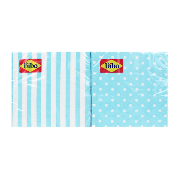 BIBO DECOR TOVAGLIOLI OVATTA 33x33 2 VELI 20 PZ BLU TIFFANY