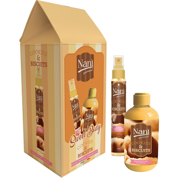 NANI' COLLEZIONE GOURMAND CONFEZIONE ACQUA PROFUMATA 75 ML + BAGNODOCCIA 300 ML COOKIES & BISCUITS