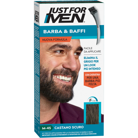 JUST FOR MEN COLORANTE BARBA & BAFFI SENZA AMMONIACA M-45 CASTANO SCURO