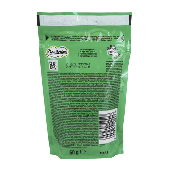 CATISFACTIONS GATTO CROCCHETTE GUSTO ERBA GATTA BUSTA 60 grammi