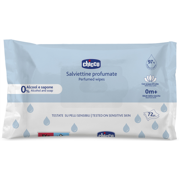CHICCO SALVIETTE PROFUMATE CON ACQUA DI LOTO 0 MESI+ 72 PEZZI