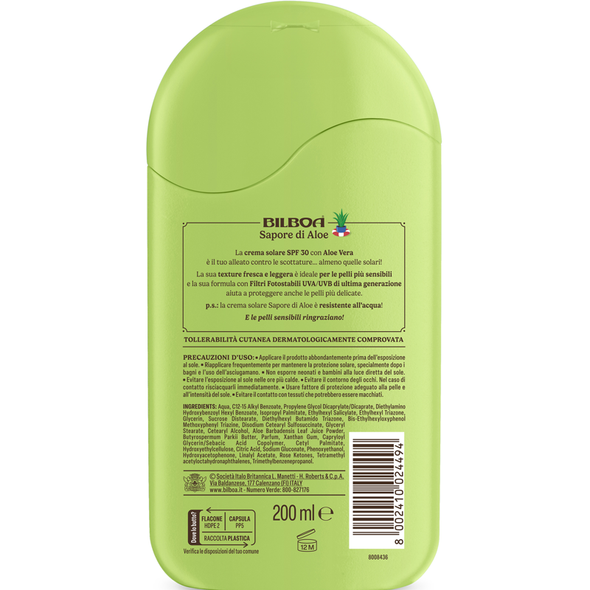 BILBOA SAPORE DI ALOE LATTE SOLARE SPF30 PROTEZIONE ALTA 200 ML 