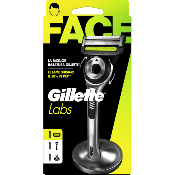 GILLETTE LABS RASOIO COLORE SILVER 5 LAME 1 RICARICA