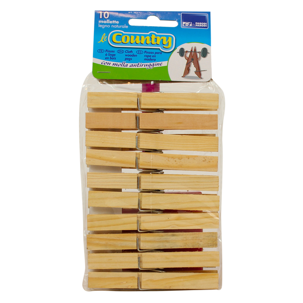 PARODI COUNTRY MOLLETTE LEGNO NATURALE 10 PZ 