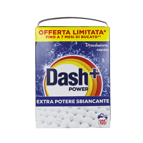 DASH POWER DETERSIVO POLVERE BUCATO LAVATRICE FUSTO 105 MISURINI