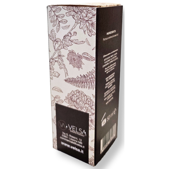 VELSA OLIO DI RICINO PURO 100% RINFORZANTE E FORTIFICANTE UNGHIE, CIGLIA, SOPRACCIGLIA, CAPELLI, BARBA 50 ML