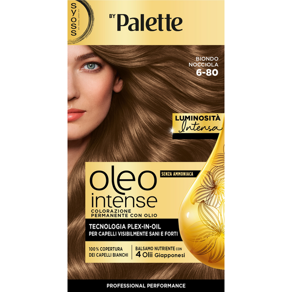 SYOSS by PALETTE OLEO INTENSE SENZA AMMONIACA COLORAZIONE PERMANENTE CON OLIO 6-80 BIONDO NOCCIOLA